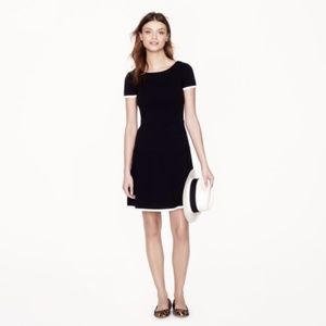 J. Crew Tipped Gamine Dress Nautical Preppy Navy White Trim